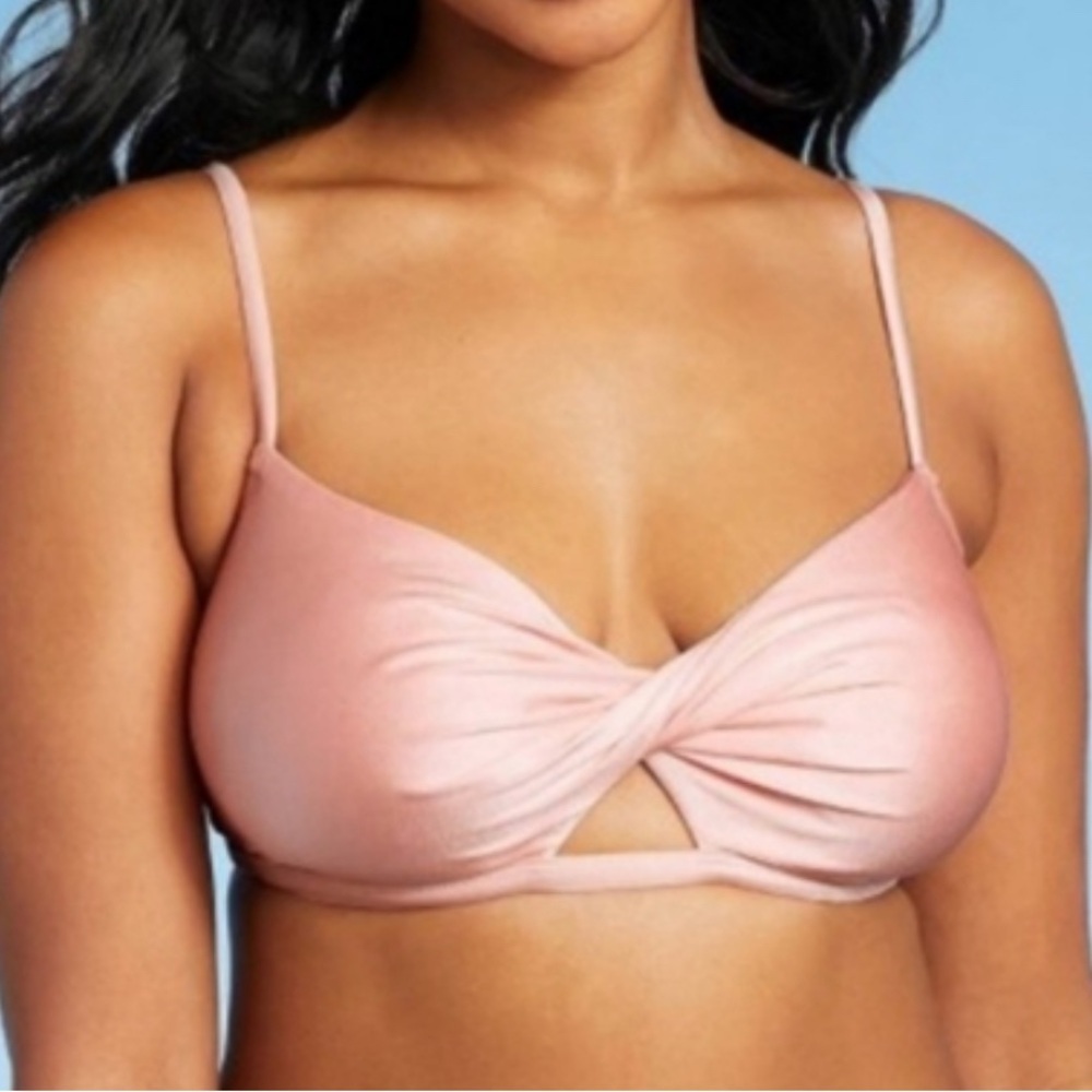 Xhiliration Metallic Twist Front Bikini Top‎ Size XS 00 NWT